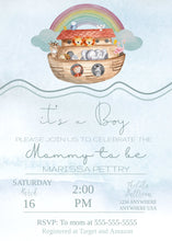 Load image into Gallery viewer, Noah&#39;s Ark Baby Shower Invitation, Printable Baby Shower Invite, Baby Boy Shower Invite, Animal Baby Shower, It&#39;s A Boy, Editable Template,