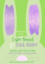 Load image into Gallery viewer, Easter Brunch Invite, Easter Egg Hunt Invitation, Easter Invitation, Easter Brunch, Easter Party Invite, Easter Bunny, Bunny Ears, Green