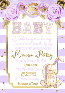 Bunny  Baby SHower invitation, Shabby chic some bunny is  invite,  Easter Baby SHower, Bunny , FLoral Invitation,  Shabby chic, Digital