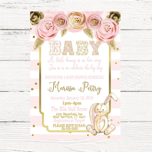 Bunny  Baby SHower invitation, Shabby chic some bunny is  invite,  Easter Baby SHower, Bunny , FLoral Invitation,  Shabby chic, Digital