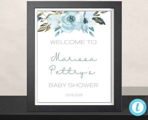 Baby Shower Welcome Sign, Baby Shower Decorations, Boy Baby Shower Decorations, Welcome Sign, Floral Baby Shower Decor, Baby Welcome Sign