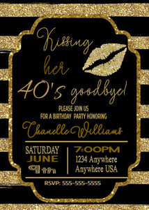 50th Birthday, 50th Birthday Party Invitations, Milestone Birthday, Birthday Invitations, Birthday Invitation Template, Black and Gold