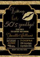 Load image into Gallery viewer, 60th Birthday, 60th Birthday Invitations, Milestone Birthday, Birthday Invitations, Birthday Invitation Template, Glitter, Black and Gold