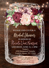 Load image into Gallery viewer, Bridal Shower Invites, Rustic Bridal Shower Invitation, Mason Jar Bridal Shower Invitation, Floral Bridal Shower Invitation, Country Chic
