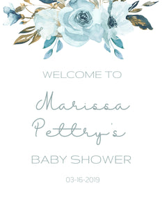 Baby Shower Welcome Sign, Baby Shower Decorations, Boy Baby Shower Decorations, Welcome Sign, Floral Baby Shower Decor, Baby Welcome Sign