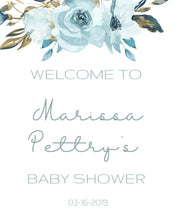 Load image into Gallery viewer, Baby Shower Welcome Sign, Baby Shower Decorations, Boy Baby Shower Decorations, Welcome Sign, Floral Baby Shower Decor, Baby Welcome Sign