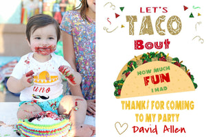 Thank You Photo Card | Let's Taco Bout How Much Fun I Had | Fiesta thank you | Printable Editable Instant Download | Photo thank you note
