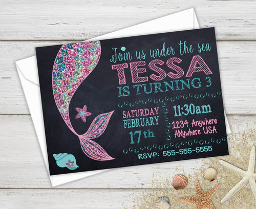 Birthday Party Invitations, Mermaid Birthday, Mermaid Party, Birthday Invitations, Printable Invitations, First Birthday Mermaid, Nautical