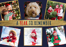 Load image into Gallery viewer, Photo Christmas Card Template, Plaid Christmas Card with Photo, A year to remember Holiday Card, Happy Merry, Printable Template, Red Plaid