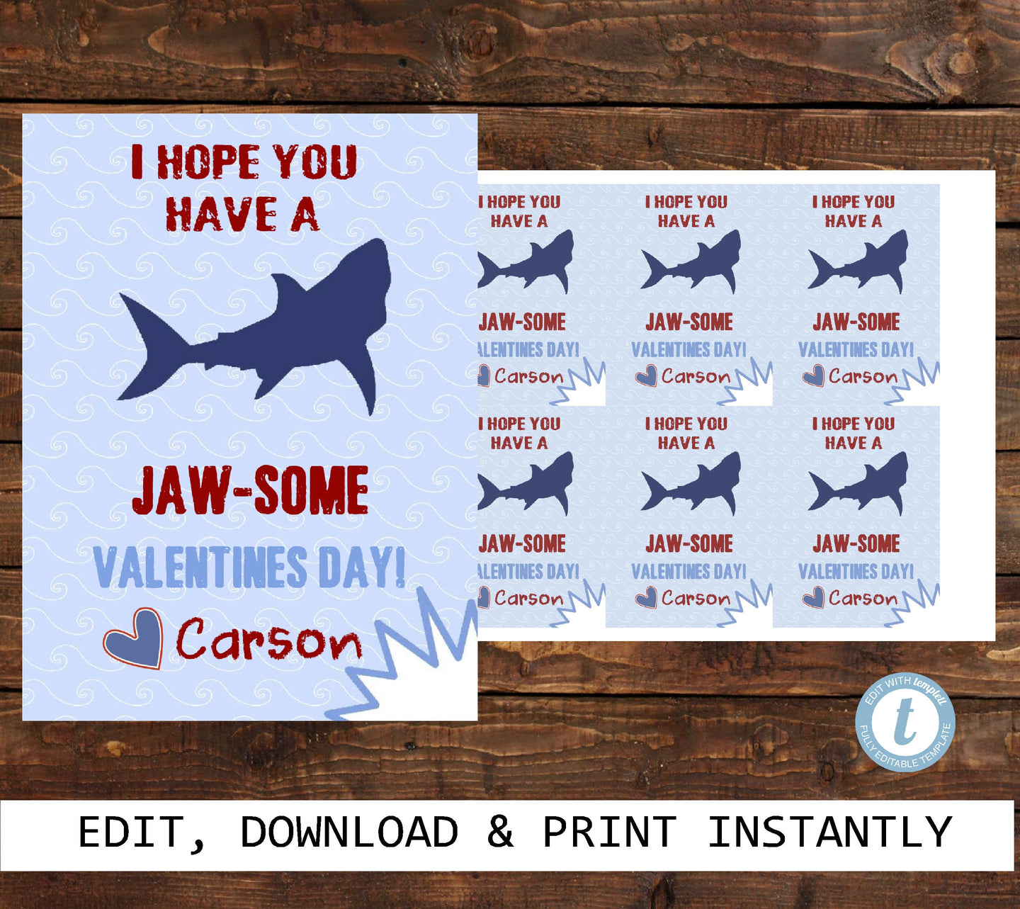 Shark Valentine's Day Jaw some shark Gift Tag, Printable Valentine Label, Valentines Day Gift, Printable Kids Valentine, Gift Stickers, bite