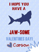 Load image into Gallery viewer, Shark Valentine&#39;s Day Jaw some shark Gift Tag, Printable Valentine Label, Valentines Day Gift, Printable Kids Valentine, Gift Stickers, bite