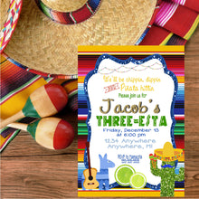 Load image into Gallery viewer, Boys THREE-ESTA invitation, Birthday Party - Fiesta Party -  Fiesta  3 Invite - Tacos Fiesta - Taco Birthday Party, Mexican Fiesta