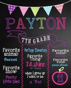 last day of school sign,  ice cream, Poster Board, Chalk Board, Chalk, Printable Size 16x20 photo prop
