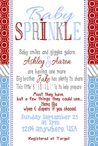 Baby SHower sprinkle Nautical sea,    Birthday Party printable invitation