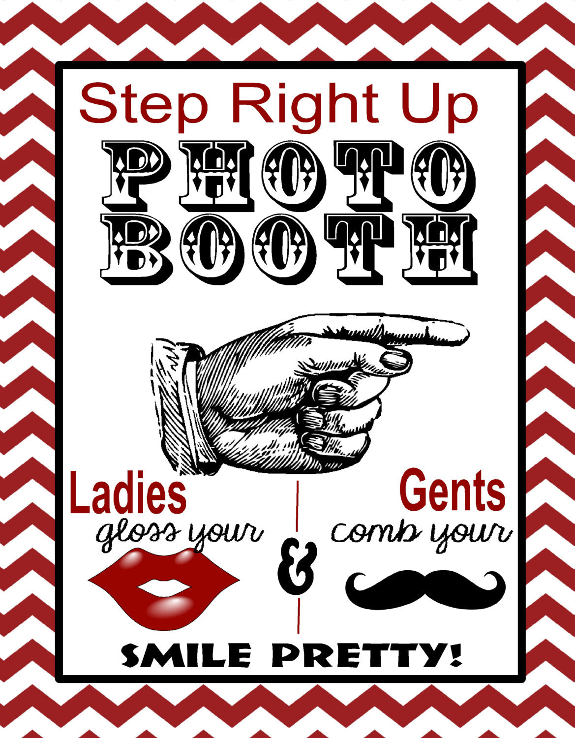 Photo booth prop   printable sign, chalk sign to announce photobooth instant download