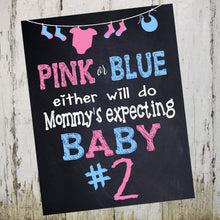 Load image into Gallery viewer, Pregnancy Announcement Pink or Blue- Chalkboard Poster- Digital file Reveal Photo Prop,  Announcement Chalkboard Poster maternity