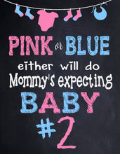 Load image into Gallery viewer, Pregnancy Announcement Pink or Blue- Chalkboard Poster- Digital file Reveal Photo Prop,  Announcement Chalkboard Poster maternity