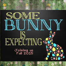 Load image into Gallery viewer, Easter pregnancy Announcement, baby chick... Pregnancy Photo Prop, Egg Cited to say Announcement Chalkboard Reveal, maternity, announcement