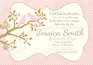 Baby  bird Shower Invitation, Rustic Baby Shower Invitation,  Baby Shower Invitation, Bird baby shower, DIGTAL FILE