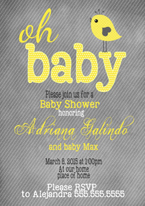 Baby  bird Shower Invitation, Rustic Baby Shower Invitation,  Baby Shower Invitation, Bird baby shower, DIGTAL FILE