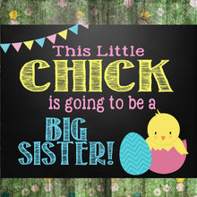Load image into Gallery viewer, we&#39;re expecting, baby chick... Pregnancy Photo Prop, Easter Pregnancy Announcement Chalkboard Poster Printable, maternity, announcement