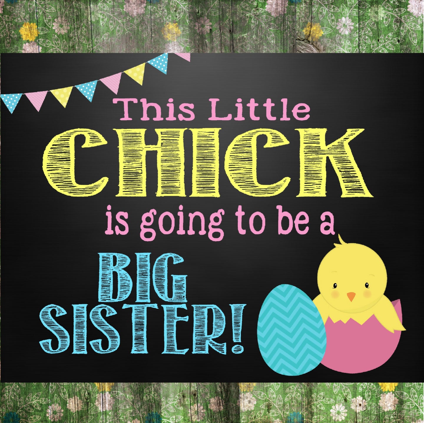 we're expecting, baby chick... Pregnancy Photo Prop, Easter Pregnancy Announcement Chalkboard Poster Printable, maternity, announcement