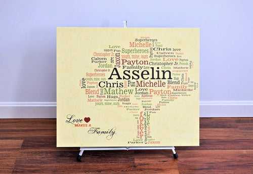 Family TREE Canvas Word Art,18x24, Family Storyboard,  Typography, subway Word Art