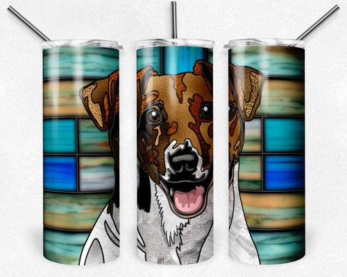 Jack Russell Terrier Dog Stained Glass