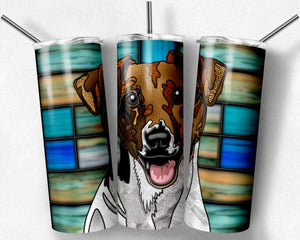 Jack Russell Terrier Dog Stained Glass