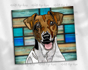 Jack Russell Terrier Dog Stained Glass