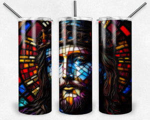Jesus Christ Image in Stained Glass Design