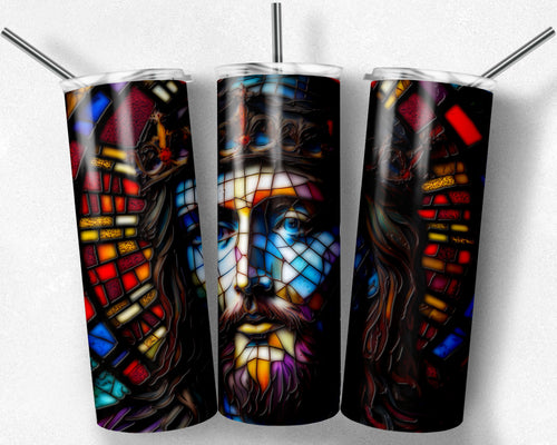 Jesus Christ Image in Stained Glass Design