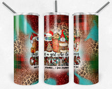 Load image into Gallery viewer, Just a Girl Who Loves Christmas and Gnomes Plaid Leopard and Tooled Leather