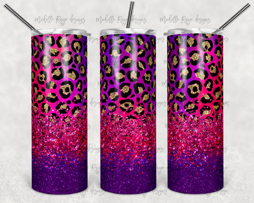 Ombre Pink and Purple Leopard Print