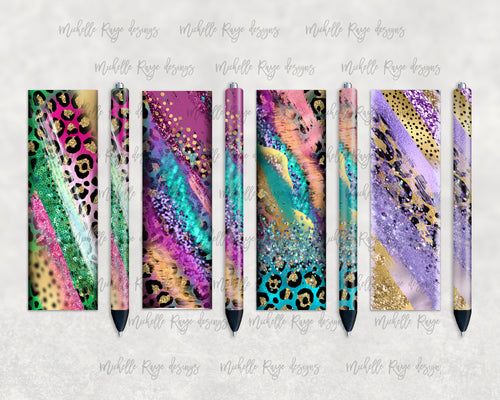 Leopard Milky Way Epoxy Pen Wraps Set