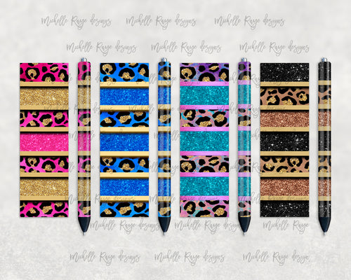 Leopard Stripes Epoxy Pen Wraps