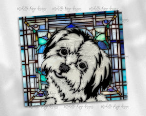 Maltese Dog Stained Glass