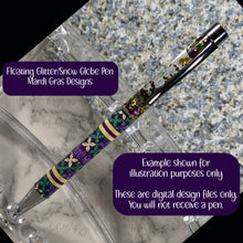 Load image into Gallery viewer, Mardi Gras Pen Wraps with Mardi Gras 2023 message and Blank Option in Two Sizes
