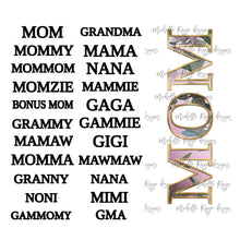 Load image into Gallery viewer, Mauve Flowers Blank with Mom and Grandmom PNG Overlays