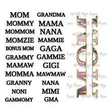 Load image into Gallery viewer, Mauve Flowers Blank with Split Mom and Grandmom PNG Overlays