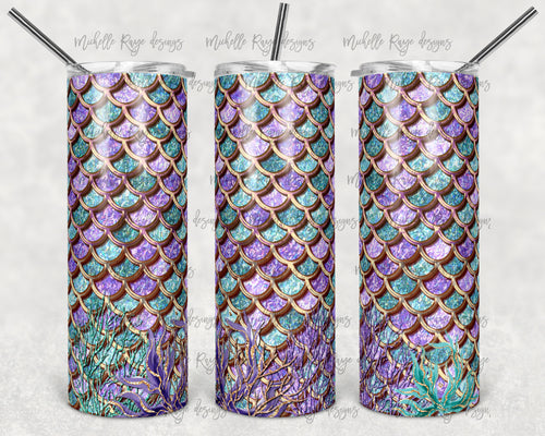 Pastel and Bronze Glitter Mermaid Scale
