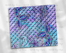 Load image into Gallery viewer, Purple and Teal Glitter Mermaid Scale and Glitter Mermaid scales