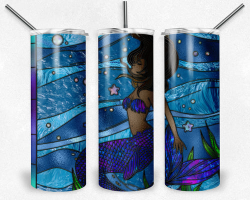 Under the Sea African American Mermaid Stained Glass
