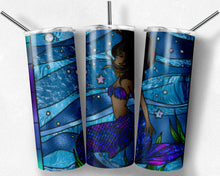 Load image into Gallery viewer, Under the Sea African American Mermaid Stained Glass