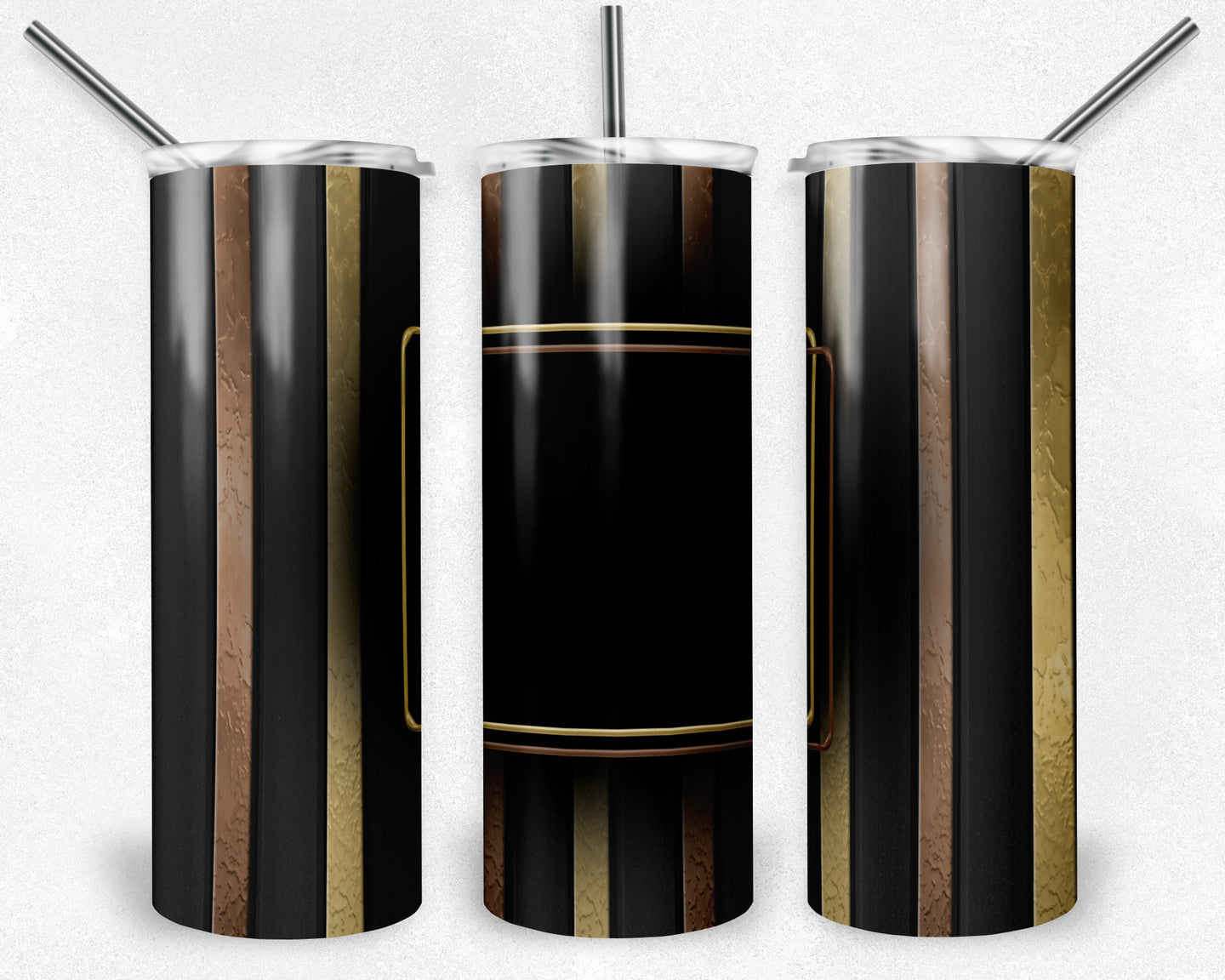 Masculine Metal Stripes with Blank