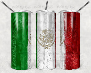 Mexican Flag with Glitter