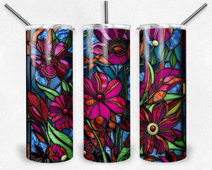 Spring Mexican  Flowers Stained Glass