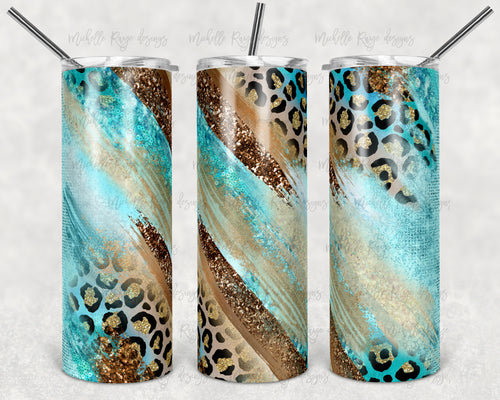 Teal Beach Bronze Leopard Print Milky Way