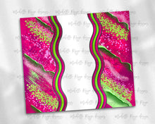 Load image into Gallery viewer, Hot Pink and Lime Green Milky Way with Stained Glass Border Blank
