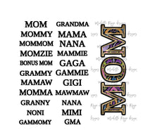 Load image into Gallery viewer, Stained Glass Blank with Mom and Grandmom PNG Overlays